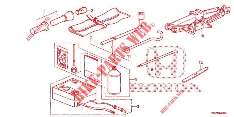 TOOLS/JACK  for Honda CIVIC TOURER 1.8 EXECUTIVE 5 Doors 5 speed automatic 2014