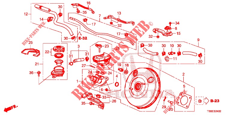 BRAKE MASTER CYLINDER/MAS TER POWER (LH) (DIESEL) for Honda CIVIC TOURER DIESEL 1.6 COMFORT 5 Doors 6 speed manual 2015