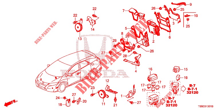 CONTROL UNIT (COMPARTIMENT MOTEUR) (1) (DIESEL) for Honda CIVIC TOURER DIESEL 1.6 COMFORT 5 Doors 6 speed manual 2015