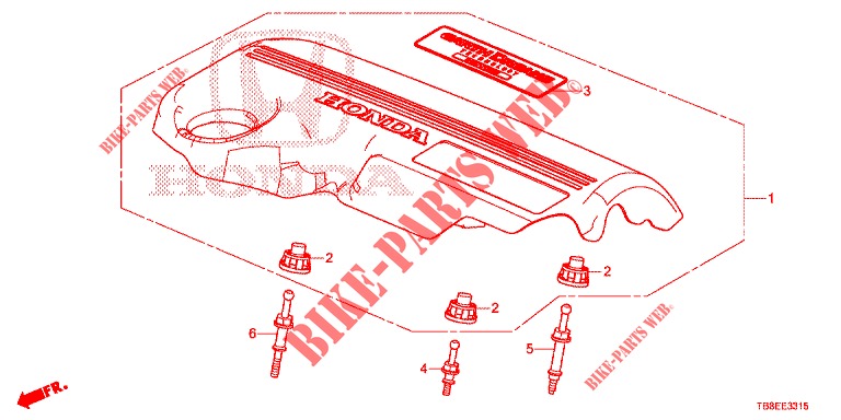 ENGINE COVER (DIESEL) for Honda CIVIC TOURER DIESEL 1.6 COMFORT 5 Doors 6 speed manual 2015