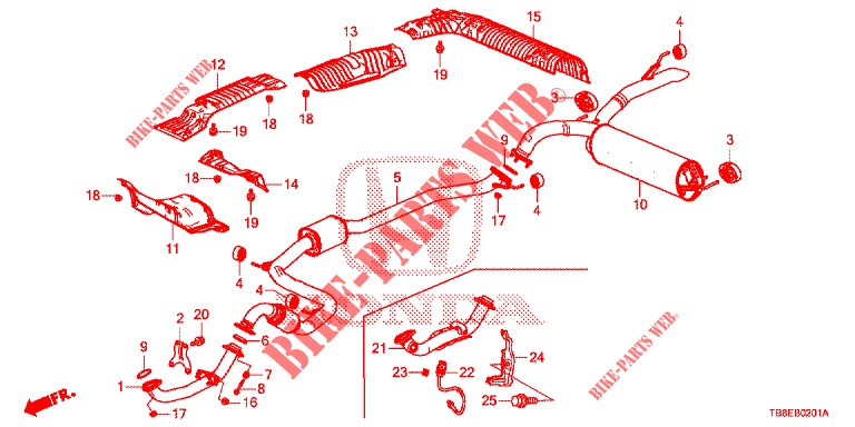 EXHAUST PIPE/SILENCER (DIESEL) for Honda CIVIC TOURER DIESEL 1.6 COMFORT 5 Doors 6 speed manual 2015