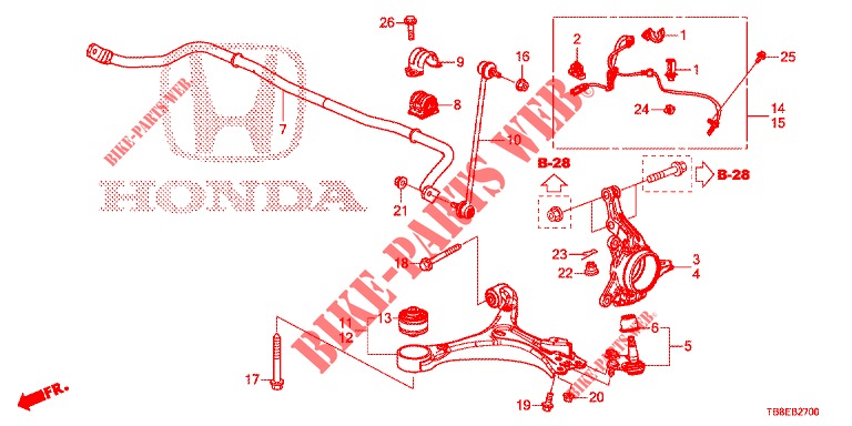 FRONT KNUCKLE  for Honda CIVIC TOURER DIESEL 1.6 COMFORT 5 Doors 6 speed manual 2015