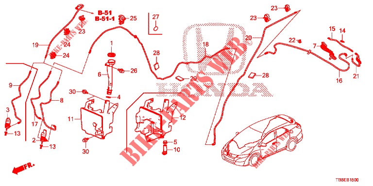 FRONT WINDSHIELD WASHER (2D)  for Honda CIVIC TOURER DIESEL 1.6 COMFORT 5 Doors 6 speed manual 2015