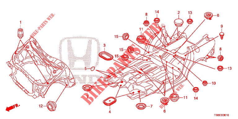 GROMMET (AVANT) for Honda CIVIC TOURER DIESEL 1.6 COMFORT 5 Doors 6 speed manual 2015