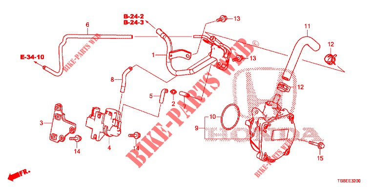 INSTALL PIPE/VACUUM PUMP (DIESEL) for Honda CIVIC TOURER DIESEL 1.6 COMFORT 5 Doors 6 speed manual 2015