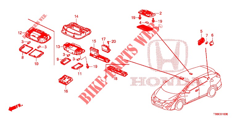 INTERIOR LIGHT  for Honda CIVIC TOURER DIESEL 1.6 COMFORT 5 Doors 6 speed manual 2015
