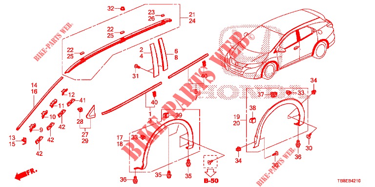 MOLDING/PROTECTOR  for Honda CIVIC TOURER DIESEL 1.6 COMFORT 5 Doors 6 speed manual 2015