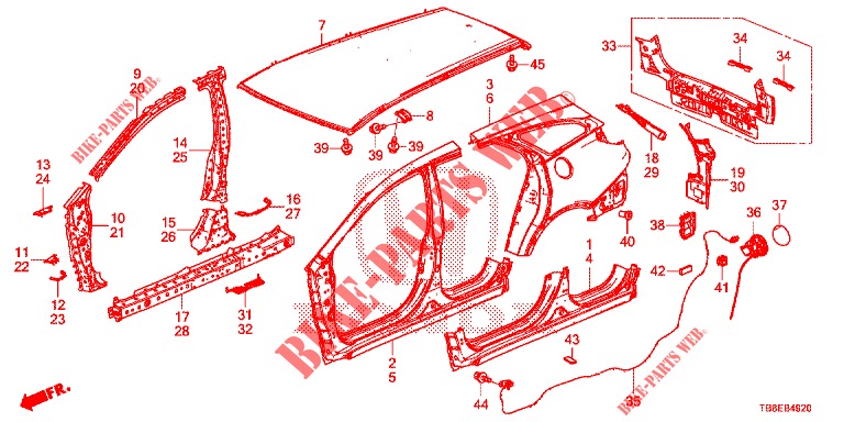 OUTER PANELS/REAR PANEL  for Honda CIVIC TOURER DIESEL 1.6 COMFORT 5 Doors 6 speed manual 2015