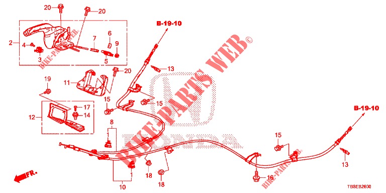 PARKING BRAKE (LH) for Honda CIVIC TOURER DIESEL 1.6 COMFORT 5 Doors 6 speed manual 2015