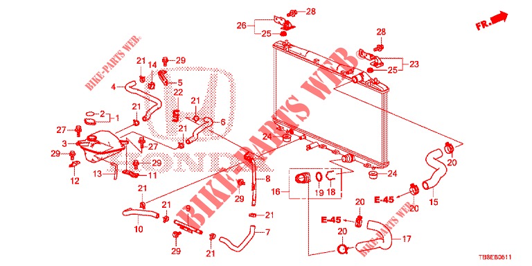 RADIATOR HOSE/RESERVE TAN K (DIESEL) for Honda CIVIC TOURER DIESEL 1.6 COMFORT 5 Doors 6 speed manual 2015