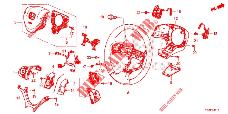 STEERING WHEEL ( 0C199999)  for Honda CIVIC TOURER DIESEL 1.6 COMFORT 5 Doors 6 speed manual 2015