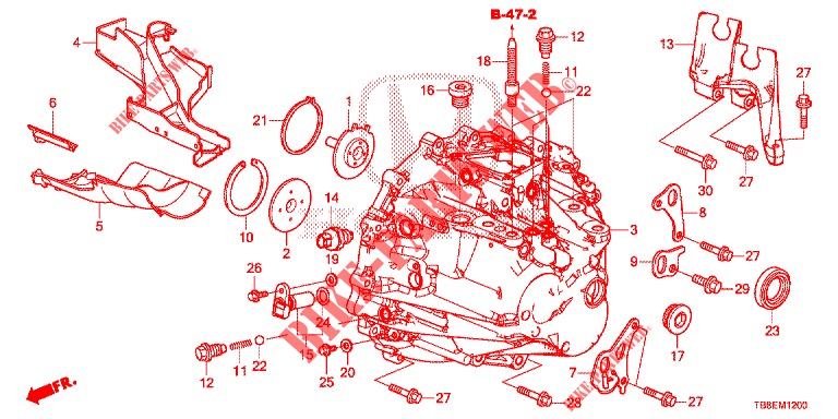 TRANSMISSION CASE (DIESEL) for Honda CIVIC TOURER DIESEL 1.6 COMFORT 5 Doors 6 speed manual 2015