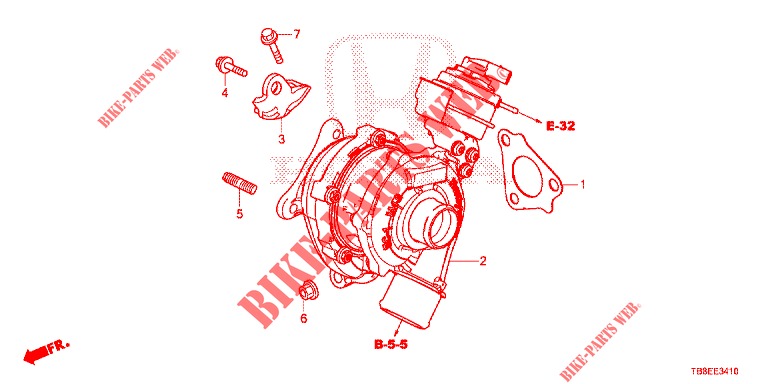 TURBOCHARGER SYSTEM (DIESEL) for Honda CIVIC TOURER DIESEL 1.6 COMFORT 5 Doors 6 speed manual 2015