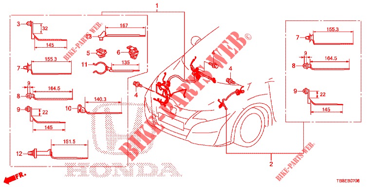 WIRE HARNESS (4) (LH) for Honda CIVIC TOURER DIESEL 1.6 COMFORT 5 Doors 6 speed manual 2015