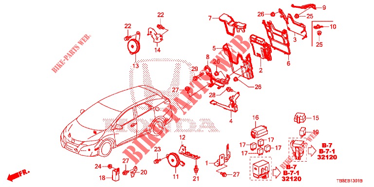 CONTROL UNIT (COMPARTIMENT MOTEUR) (1) (DIESEL) for Honda CIVIC TOURER DIESEL 1.6 EXECUTIVE 5 Doors 6 speed manual 2015