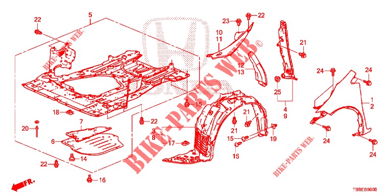 FRONT FENDERS  for Honda CIVIC TOURER DIESEL 1.6 EXECUTIVE 5 Doors 6 speed manual 2015