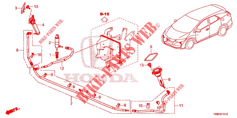 HEADLIGHT WASHER (S)  for Honda CIVIC TOURER DIESEL 1.6 EXECUTIVE 5 Doors 6 speed manual 2015