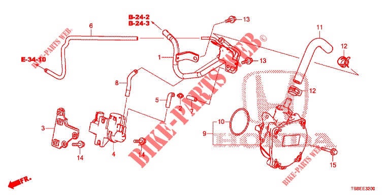 INSTALL PIPE/VACUUM PUMP (DIESEL) for Honda CIVIC TOURER DIESEL 1.6 EXECUTIVE 5 Doors 6 speed manual 2015