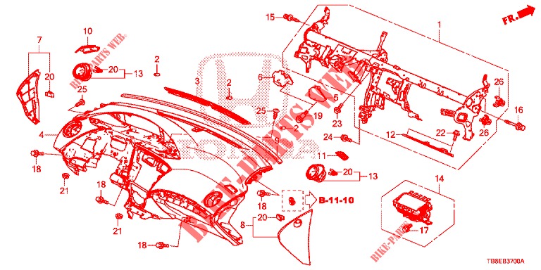 INSTRUMENT PANEL UPPER (LH) for Honda CIVIC TOURER DIESEL 1.6 EXECUTIVE 5 Doors 6 speed manual 2015