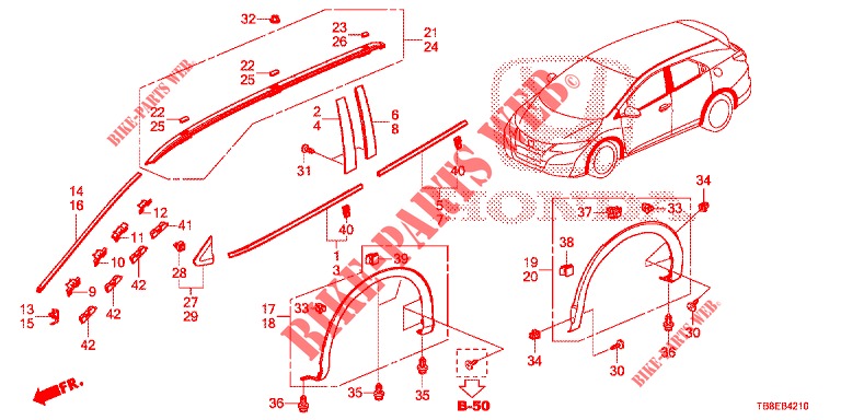MOLDING/PROTECTOR  for Honda CIVIC TOURER DIESEL 1.6 EXECUTIVE 5 Doors 6 speed manual 2015