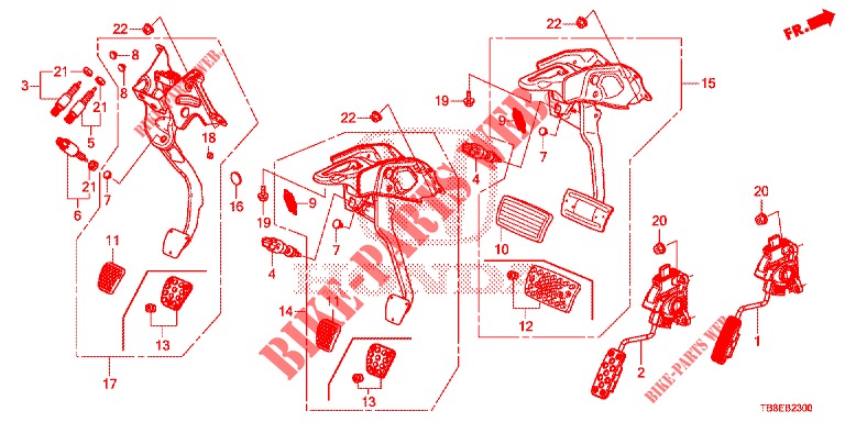 PEDAL (LH) for Honda CIVIC TOURER DIESEL 1.6 EXECUTIVE 5 Doors 6 speed manual 2015