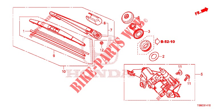 REAR WINDSHIELD WIPER  for Honda CIVIC TOURER DIESEL 1.6 EXECUTIVE 5 Doors 6 speed manual 2015