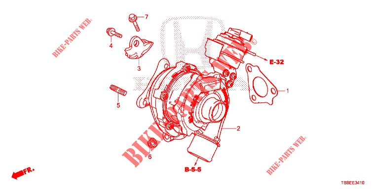 TURBOCHARGER SYSTEM (DIESEL) for Honda CIVIC TOURER DIESEL 1.6 EXECUTIVE 5 Doors 6 speed manual 2015