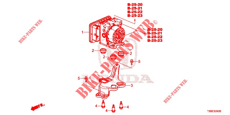 VSA MODULATOR (RH)('00 )  for Honda CIVIC TOURER DIESEL 1.6 EXECUTIVE 5 Doors 6 speed manual 2015