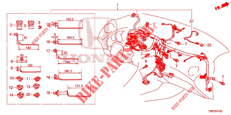 WIRE HARNESS (2) (LH) for Honda CIVIC TOURER DIESEL 1.6 EXECUTIVE 5 Doors 6 speed manual 2015