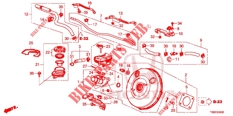 BRAKE MASTER CYLINDER/MAS TER POWER (LH) (DIESEL) for Honda CIVIC TOURER DIESEL 1.6 EXECUTIVE 5 Doors 6 speed manual 2015