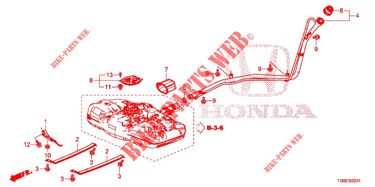 FUEL FILLER PIPE (DIESEL) for Honda CIVIC TOURER DIESEL 1.6 EXECUTIVE 5 Doors 6 speed manual 2015