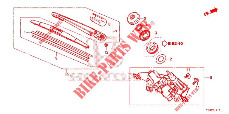 REAR WINDSHIELD WIPER  for Honda CIVIC TOURER DIESEL 1.6 LIFSTYLE 5 Doors 6 speed manual 2015