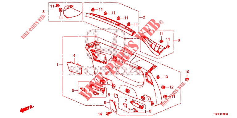TAILGATE LINING/ REAR PANEL LINING (2D)  for Honda CIVIC TOURER DIESEL 1.6 LIFSTYLE 5 Doors 6 speed manual 2015