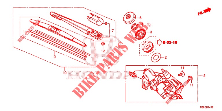 REAR WINDSHIELD WIPER  for Honda CIVIC TOURER 1.8 COMFORT 5 Doors 6 speed manual 2015
