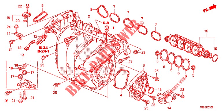 CARBURETOR INSULATOR/ INTAKE MANIFOLD  for Honda CIVIC TOURER 1.8 COMFORT 5 Doors 5 speed automatic 2015