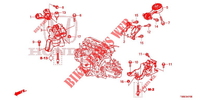 ENGINE MOUNTS (MT) for Honda CIVIC TOURER 1.8 COMFORT 5 Doors 5 speed automatic 2015