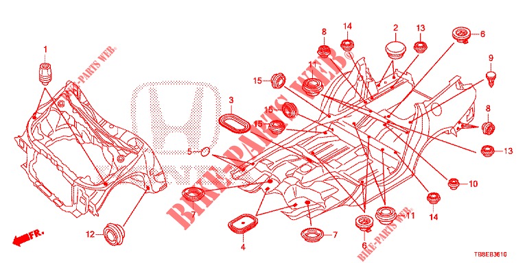 GROMMET (AVANT) for Honda CIVIC TOURER 1.8 COMFORT 5 Doors 5 speed automatic 2015