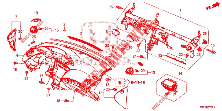 INSTRUMENT PANEL UPPER (LH) for Honda CIVIC TOURER 1.8 COMFORT 5 Doors 5 speed automatic 2015
