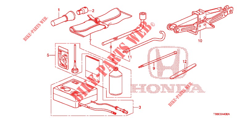 TOOLS/JACK  for Honda CIVIC TOURER 1.8 COMFORT 5 Doors 5 speed automatic 2015