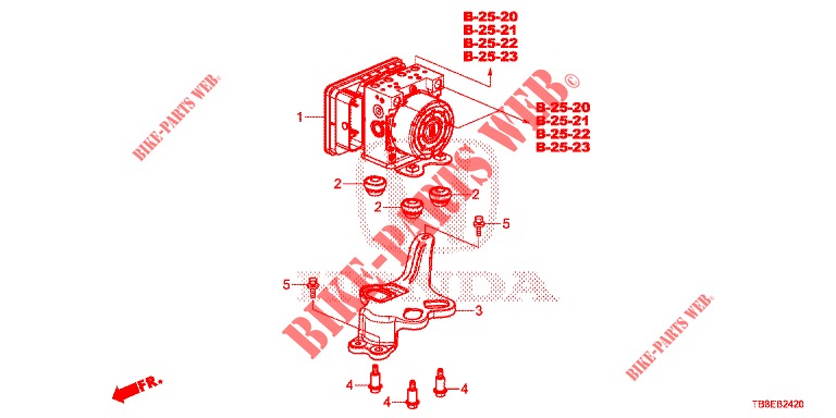 VSA MODULATOR (RH)('00 )  for Honda CIVIC TOURER 1.8 COMFORT 5 Doors 5 speed automatic 2015