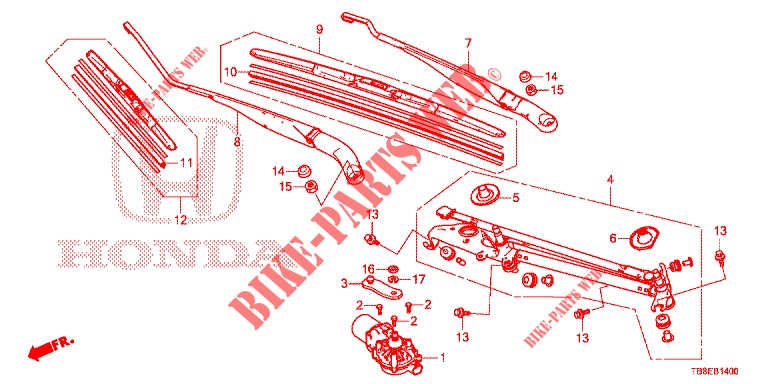 FRONT WINDSHIELD WIPER (LH) for Honda CIVIC TOURER 1.8 EXECUTIVE NAVI 5 Doors 6 speed manual 2015