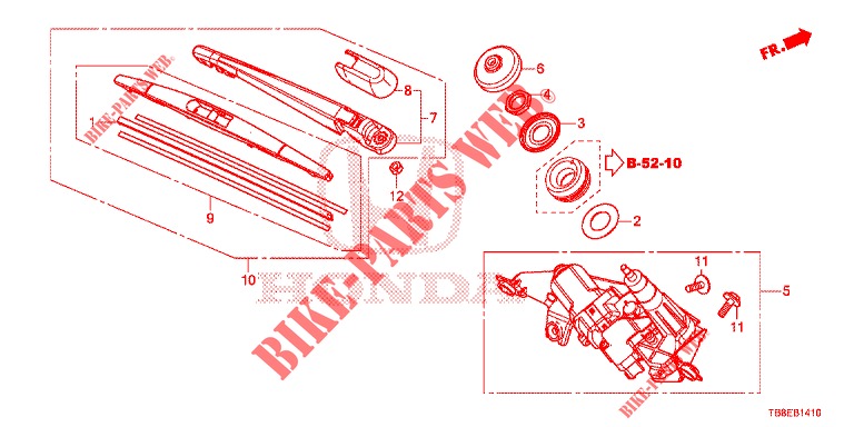 REAR WINDSHIELD WIPER  for Honda CIVIC TOURER 1.8 EXECUTIVE NAVI 5 Doors 5 speed automatic 2015