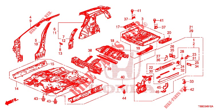 FLOOR/INNER PANELS  for Honda CIVIC TOURER 1.8 EXECUTIVE 5 Doors 6 speed manual 2015