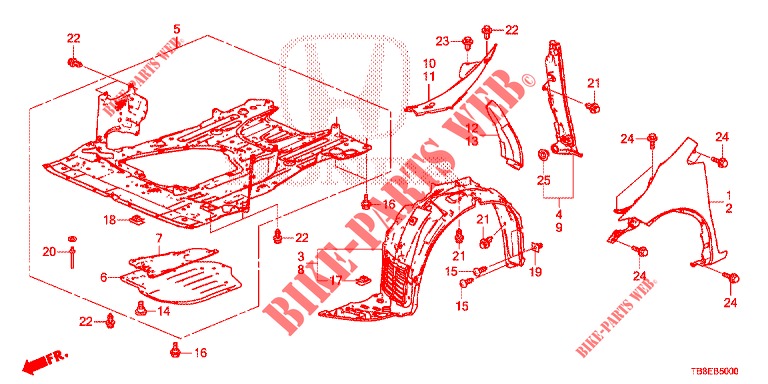 FRONT FENDERS  for Honda CIVIC TOURER 1.8 EXECUTIVE 5 Doors 6 speed manual 2015
