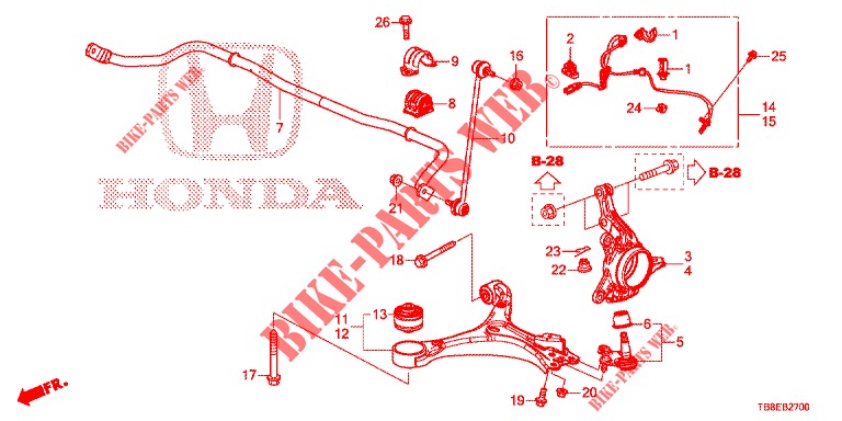 FRONT KNUCKLE  for Honda CIVIC TOURER 1.8 EXECUTIVE 5 Doors 6 speed manual 2015