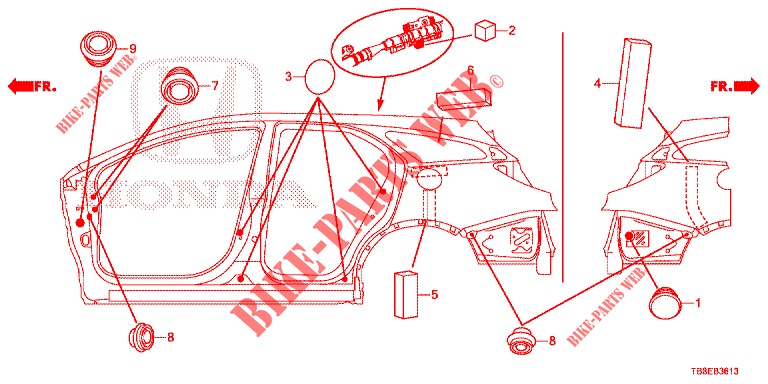 GROMMET (LATERAL) for Honda CIVIC TOURER 1.8 EXECUTIVE 5 Doors 6 speed manual 2015