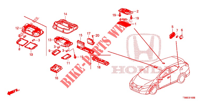 INTERIOR LIGHT  for Honda CIVIC TOURER 1.8 EXECUTIVE 5 Doors 6 speed manual 2015