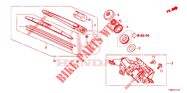 REAR WINDSHIELD WIPER  for Honda CIVIC TOURER 1.8 EXECUTIVE 5 Doors 6 speed manual 2015