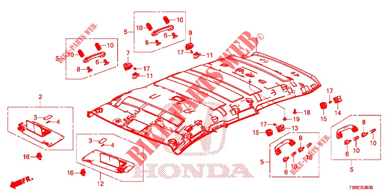 ROOF LINING  for Honda CIVIC TOURER 1.8 EXECUTIVE 5 Doors 6 speed manual 2015