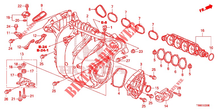 CARBURETOR INSULATOR/ INTAKE MANIFOLD  for Honda CIVIC TOURER 1.8 LIFESTYLE 5 Doors 5 speed automatic 2015